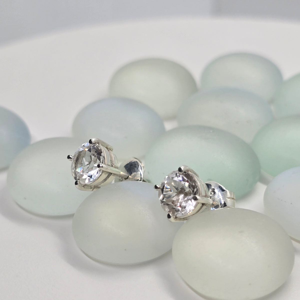White Topaz Earings